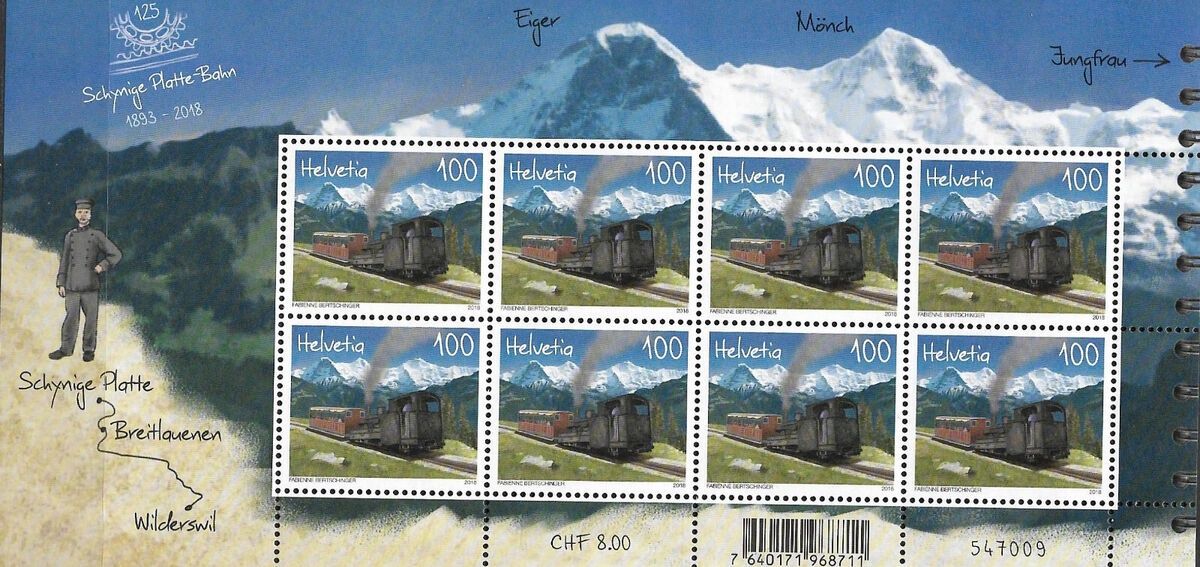 Alle Briefmarken: 💥2 Kleinbogen «Der Schynige Platte-Bahn» u. «Der Wengernal» – Neu und originalverpackt aus Galgenen von Krdshop