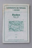 Landeskarte der Schweiz, 1 : 50'000, 215 Baden 1970