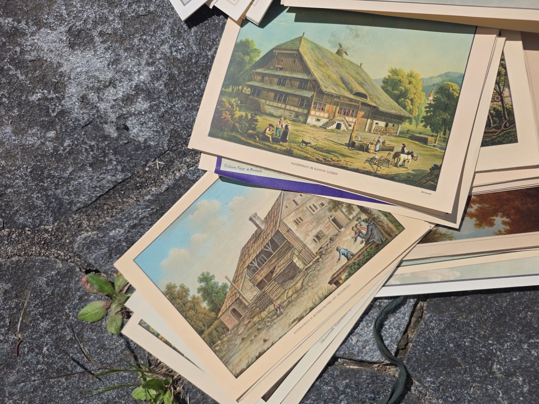 Libri: ein Stapel antiker Schweizer Kunstdrucke – Usato da Reinach AG venduto da BrocanteAGSued 3