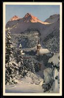 AK Arosa, Blick zur Kirche im Schnee