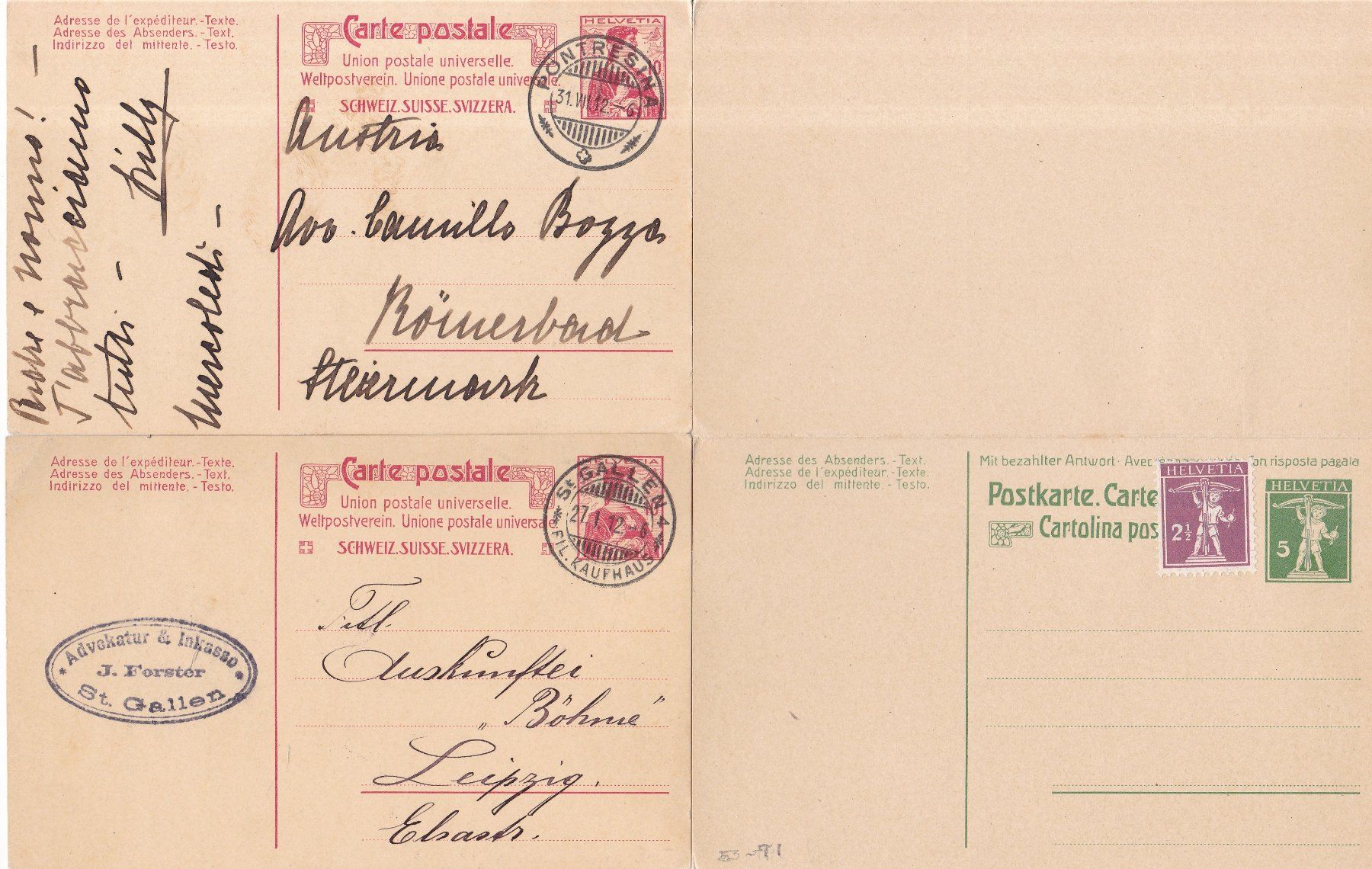 Alle Briefmarken: 46 Stk. Alte CH Postkarten, Karten – Gebraucht aus Münchwilen AG von Nesar 3