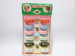 12 Stk. Haarspangen Clips 50's Original auf Ladendisplay