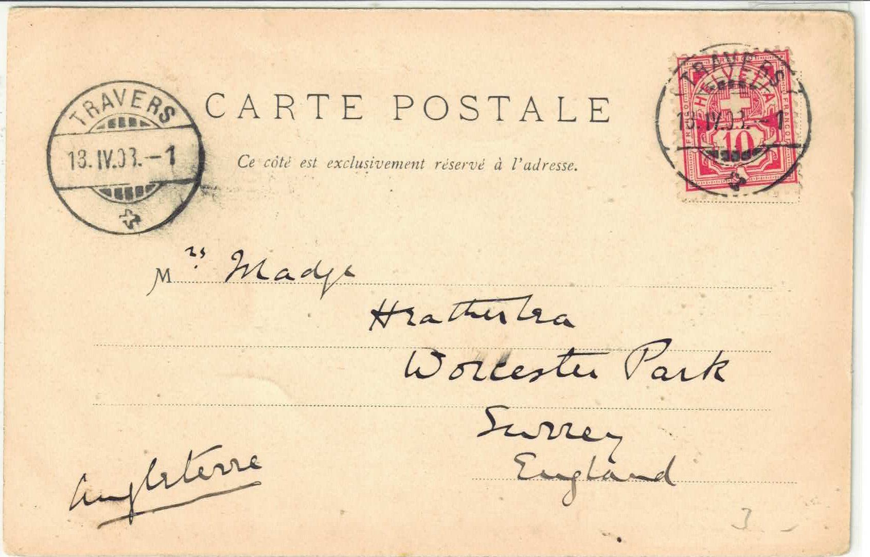 Cartoline postali: Travers - Vue generale – Usato da Ettingen venduto da Kartenplanet 1