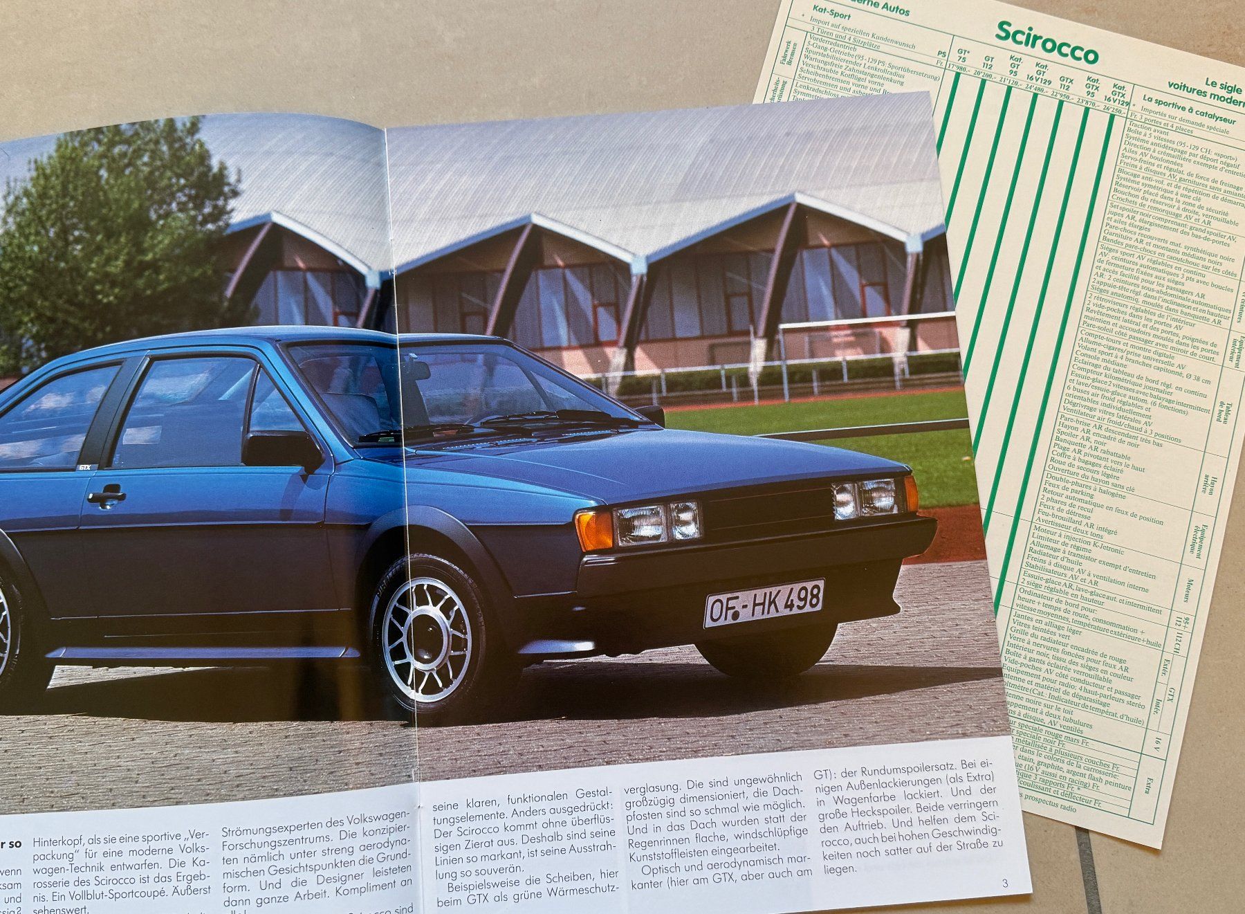 VW Documenti: VW SCIROCCO – ORIGINALPROSPEKT von 1986 – Usato da Oberdiessbach venduto da CLAREN14 1