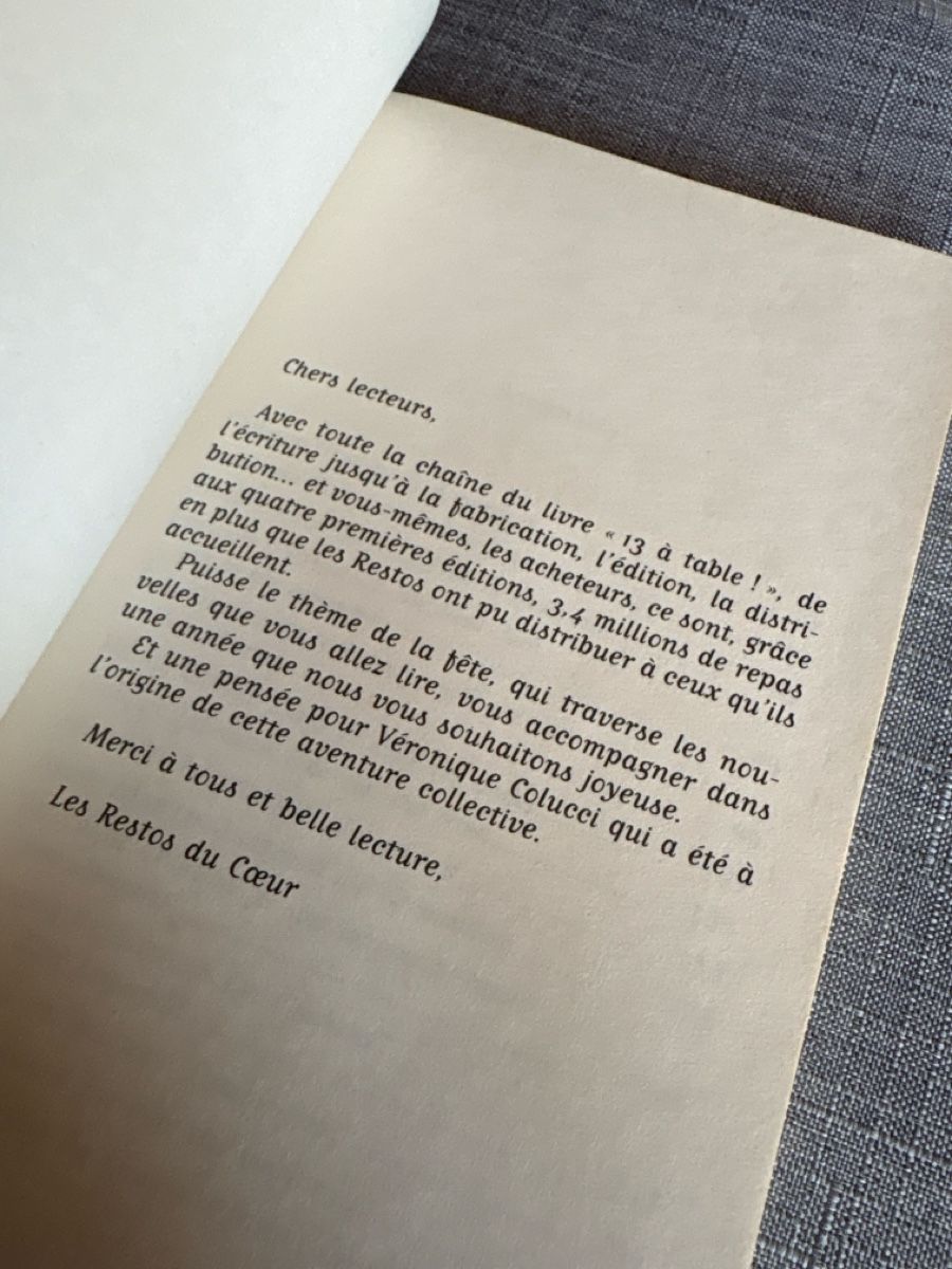Bücher: Livre en Français 13 à table  – Neu (gemäss Beschreibung) aus Ste- Croix von boutondor64 1