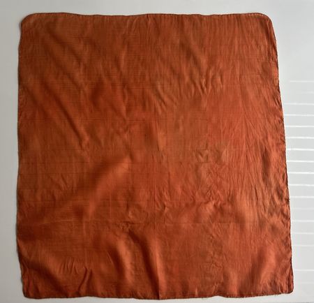 Silk Scarf rust coloured, 50cm x 55 cm, used