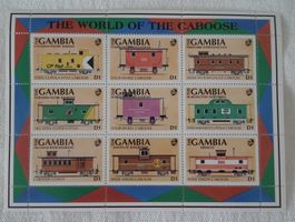 Gambia, wunderschönes Bögli mit Eisenbahn-Wagons  ungest.