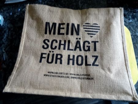 Jute Tasche *mein Herz schlägt für Holz