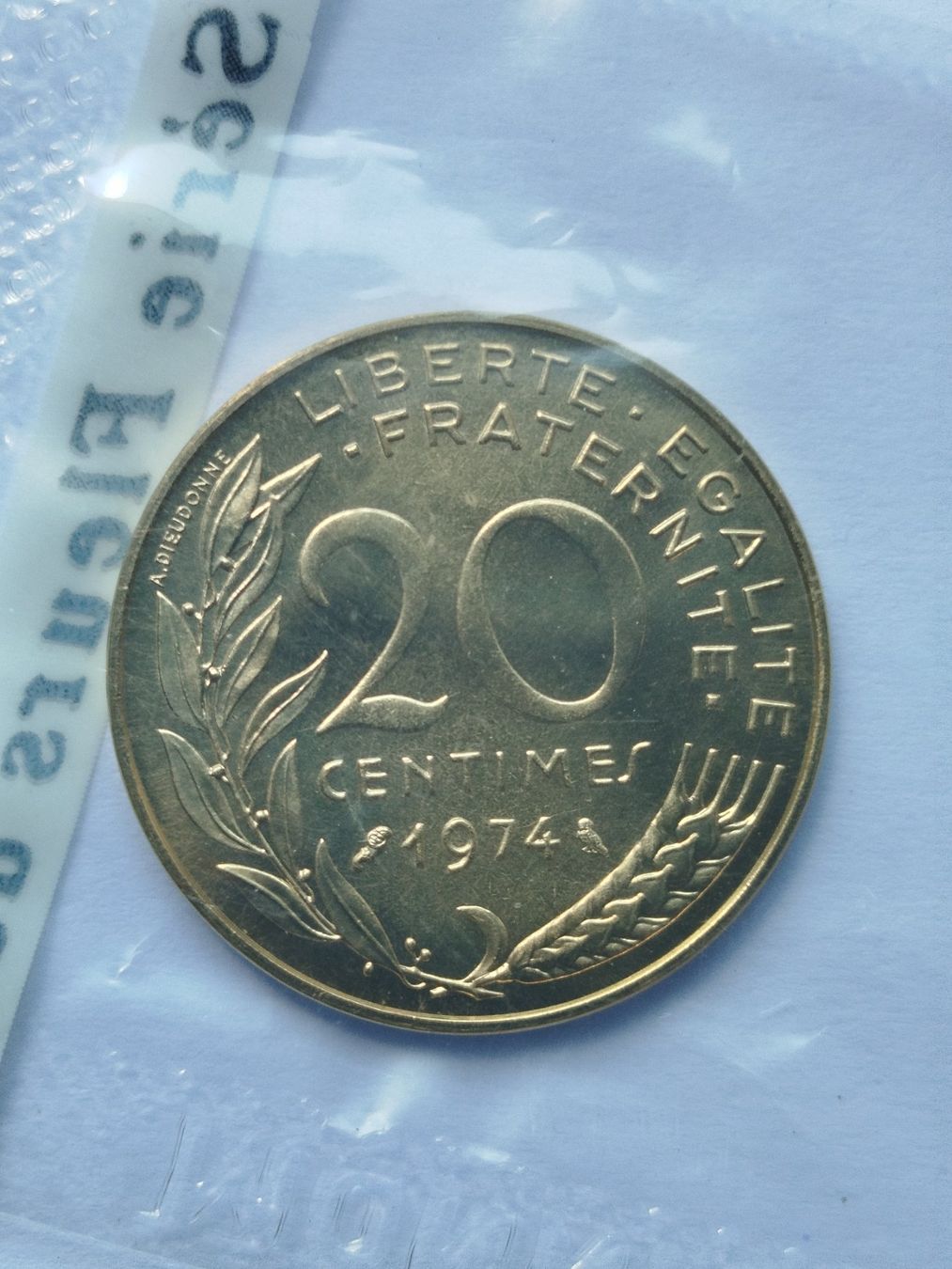 Toutes les monnaies: 20 CENTIMES MARIANNE 1974 – Neuf avec emballage d'origine à Wettingen par Colorup