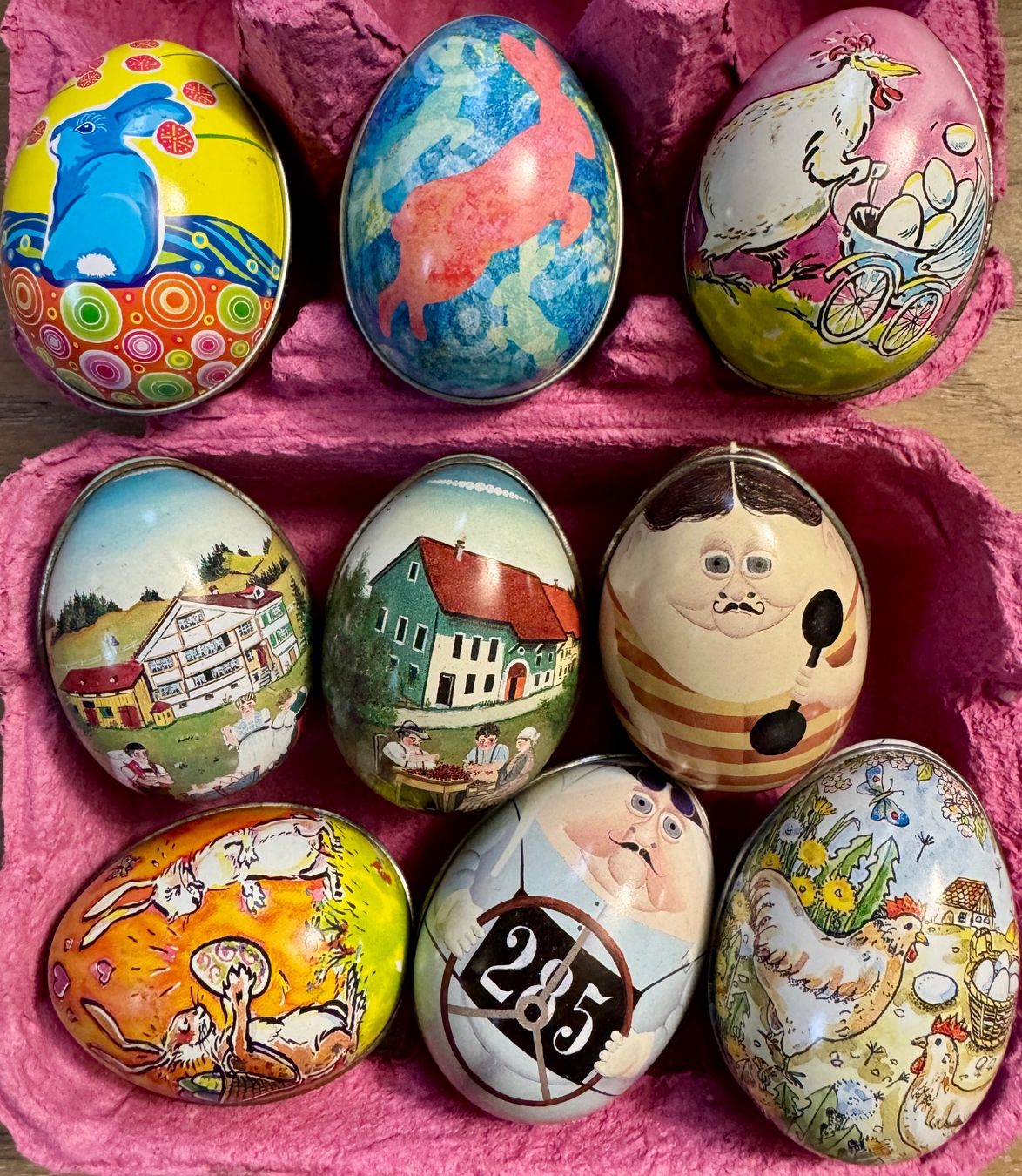 Tutte le decorazioni: 9 Stk. Blecheier Ostern Blech Eier Blechei LÄCKERLIHUUS – Usato da Rothrist venduto da Luckywinner