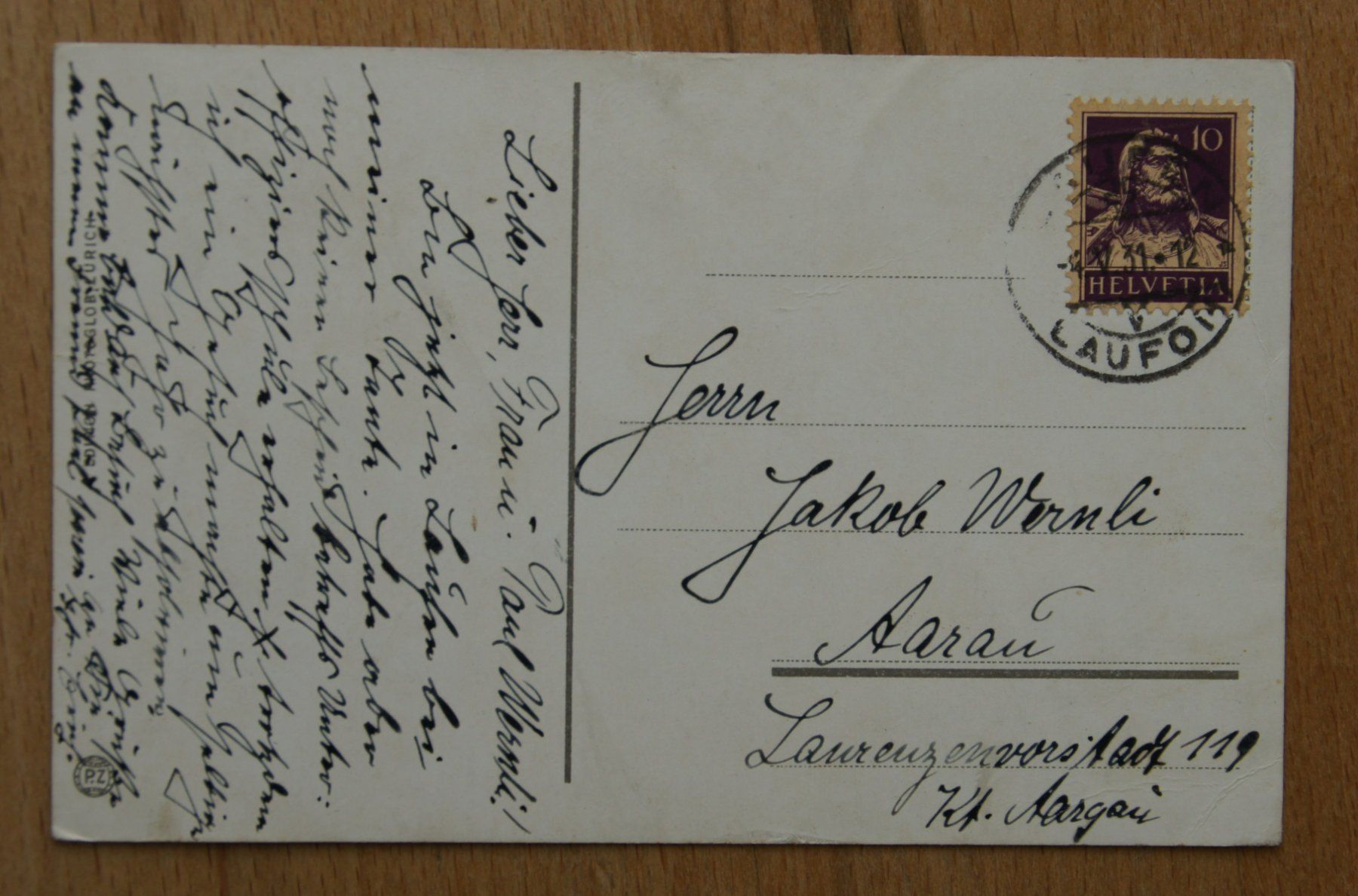 Cartoline postali: Rheinfelden, 1931 – Usato da St. Margrethen SG venduto da maege07 1