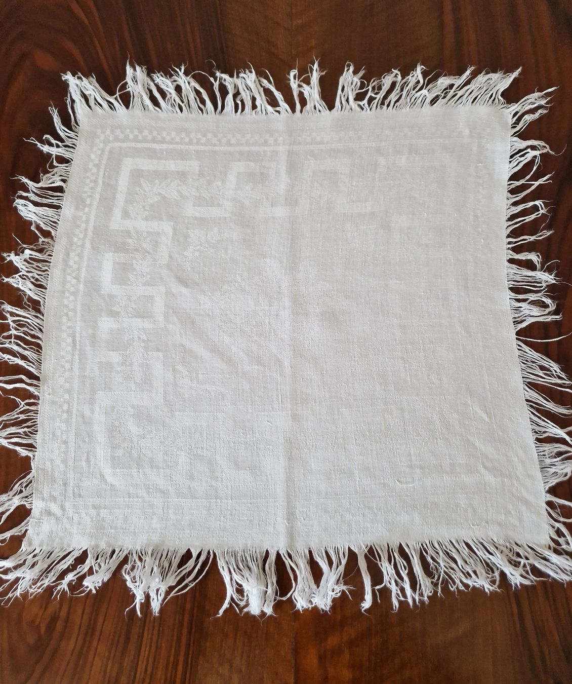 Biancheria da letto: Seidendamast Servietten 41x41cm. – Usato da Bern venduto da Antikbatik 5