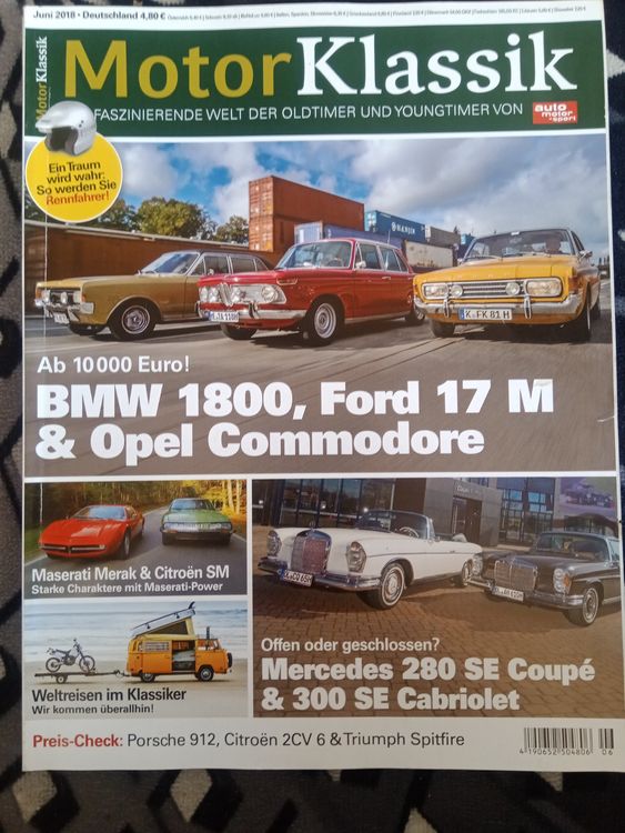 BMW 1800 Ford 17M Opel Commodore Maserati Merak &Citroen SM