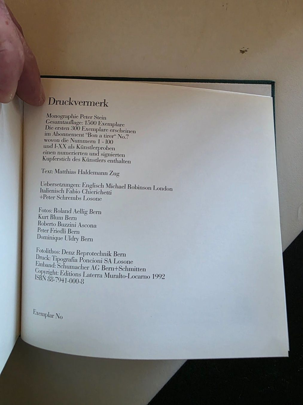 Libri: Peter Stein - Monographie Editions Laterra - 1992 – Usato da Walterswil BE venduto da Lonitti 8