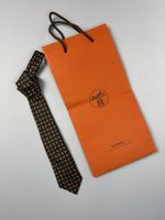 Cravate Hermès Paris Soie Made in France 7,5 cm