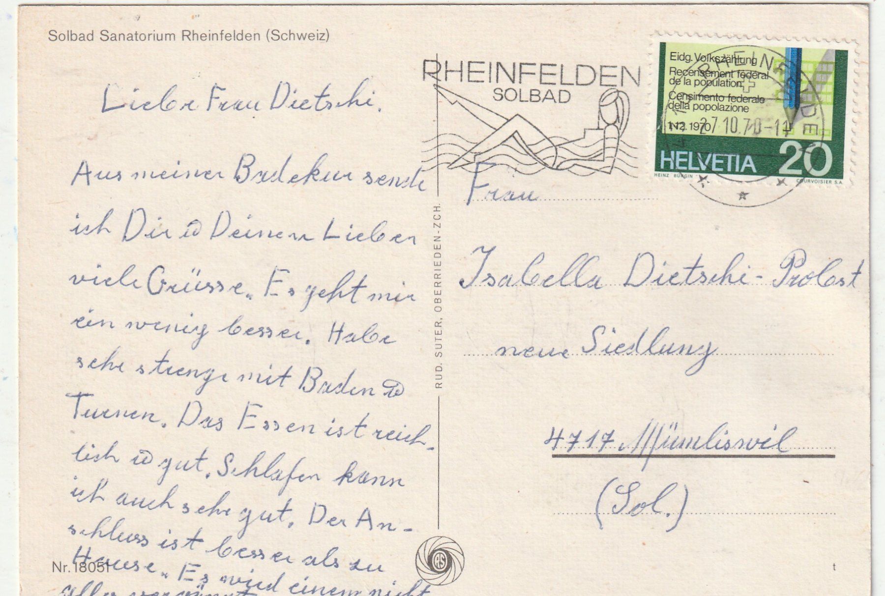 Ansichtskarten: Sanatorium Rheinfelden – Gebraucht aus Lumbrein von made02 1