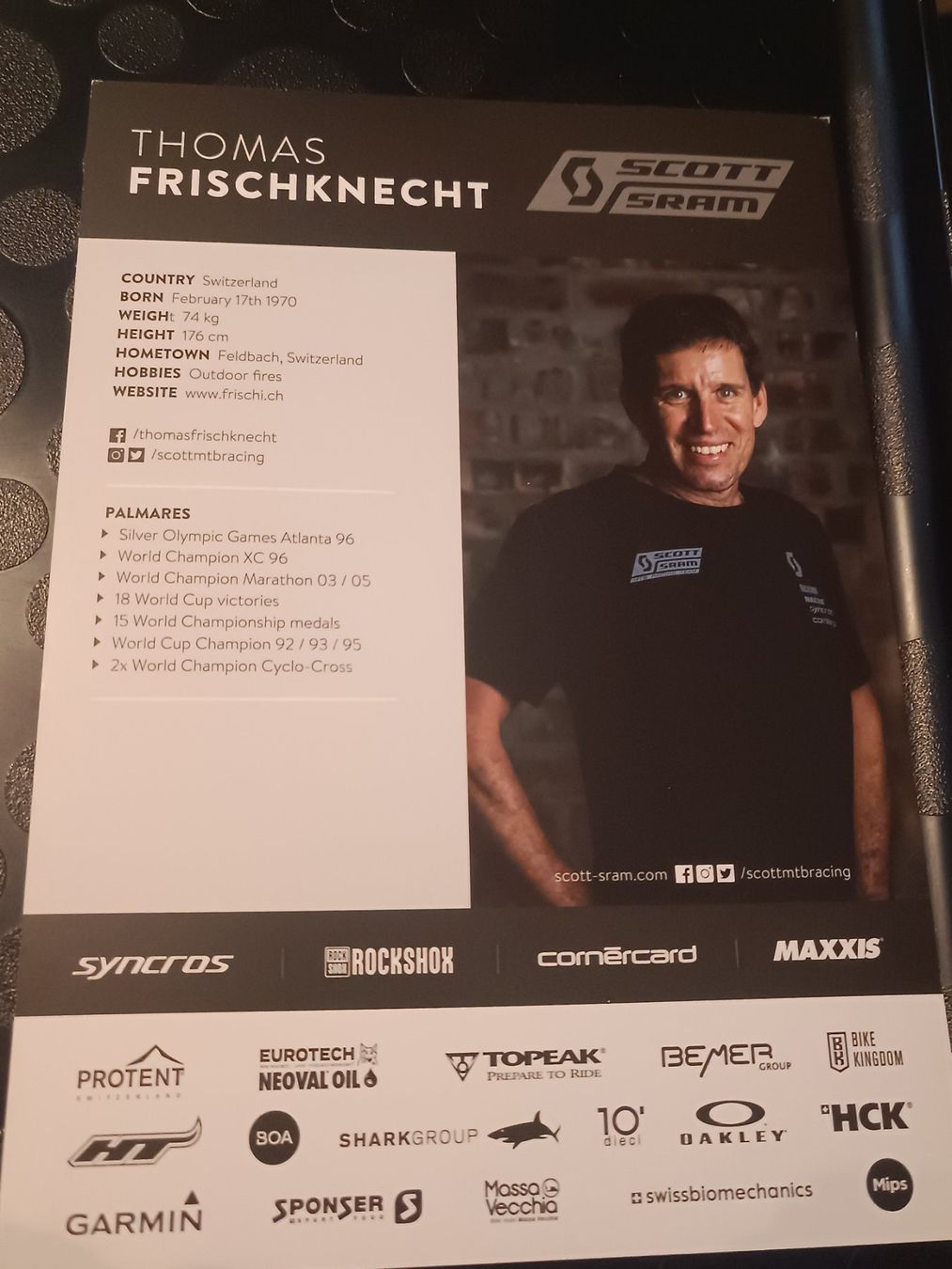 Autogramme: Thomas Frischknecht - Rad - A5 Karte – Gebraucht aus Menziken von Artographs 1