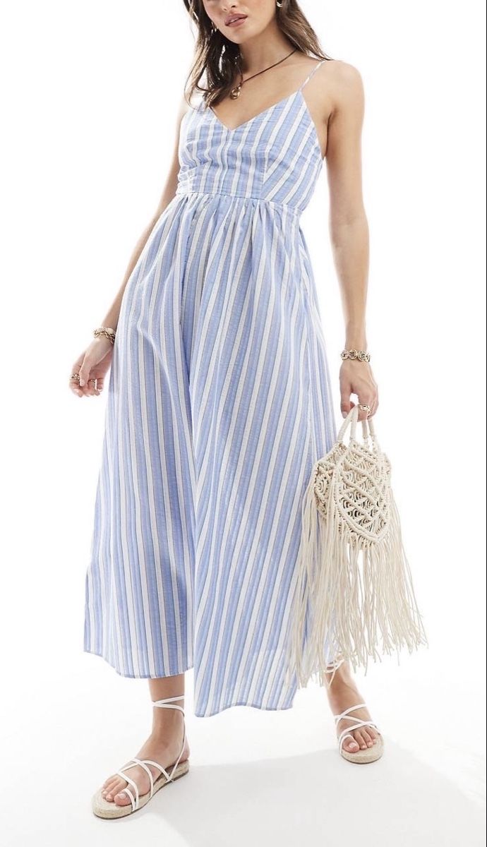 Mango Vestiti: MANGO Gestreiftes Midi-Trägerkleid G.M Neu – Nuovo (secondo la descrizione) da Oberwil BL venduto da DANA_FOX