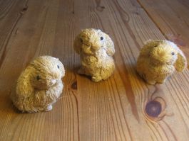 3 zuckersüsse Stroh-Häschen / Oster Deko