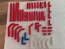 Lego Technik rot weiss blau runde Lochbalken LotX