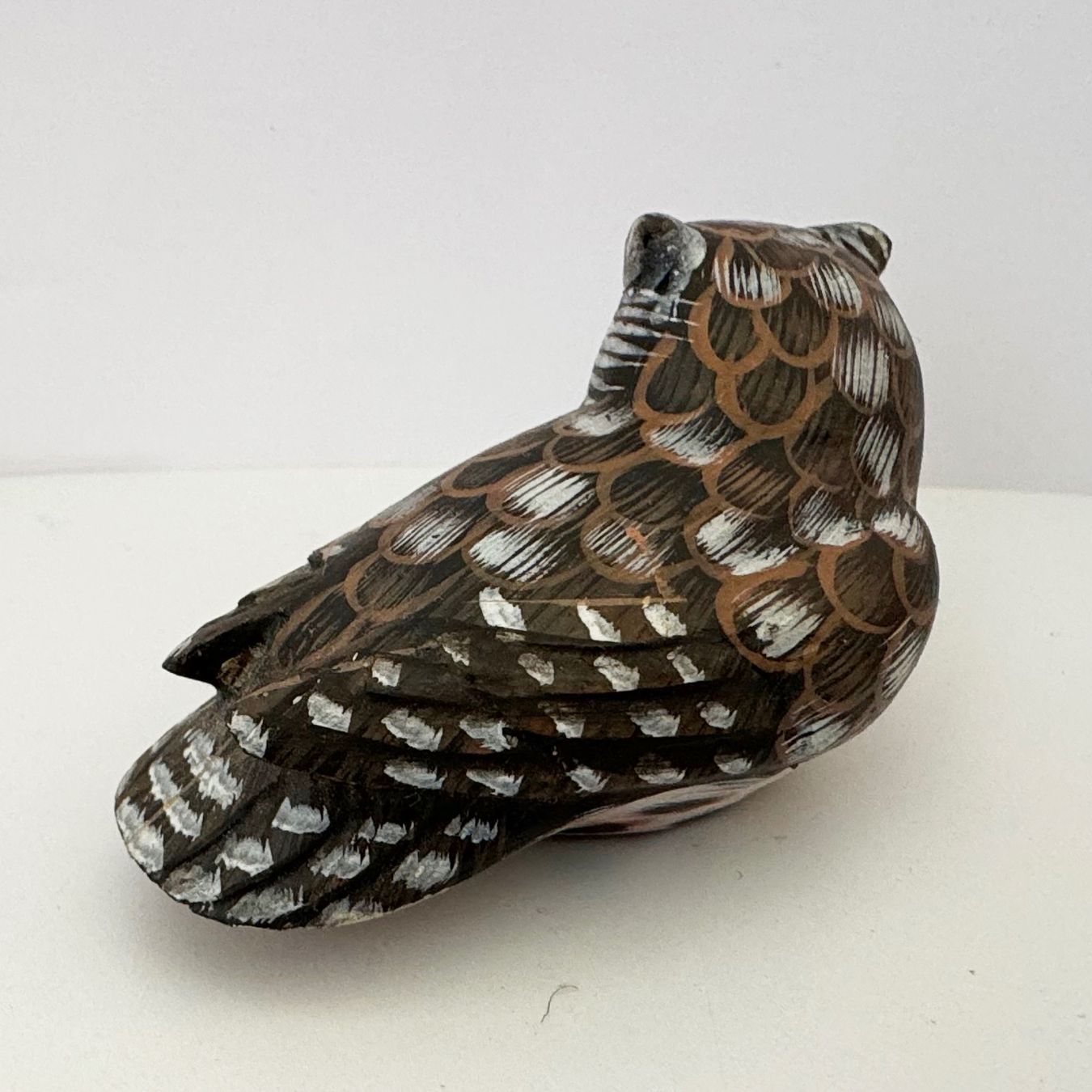 Statuette: Hibou en bois peint – Usato da Biel/Bienne venduto da Philemon02 3