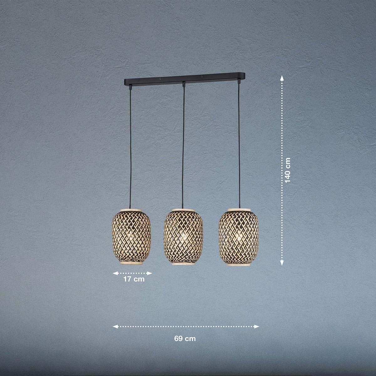 Lampadari & plafoniere: Pendelleuchte, Rattan, 69 cm x 17 cm – Nuovo (secondo la descrizione) da Kreuzlingen venduto da Smart-Light 3