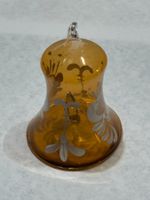 Hübsche, kleine Glas-Glocke, braun-goldfarben