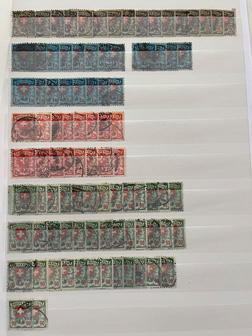 Alle Briefmarken: Grosses Lot Wappenmuster – Gebraucht aus Romanshorn von luxcollect