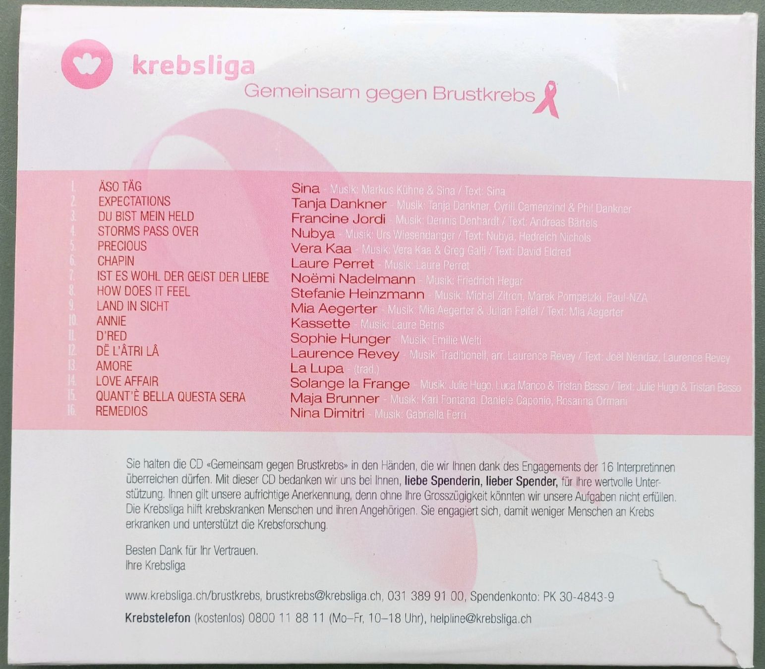 CD: CD - Schweizer Interpretinnen - Krebsliga – Usato da Niederuzwil venduto da lubimaja 2