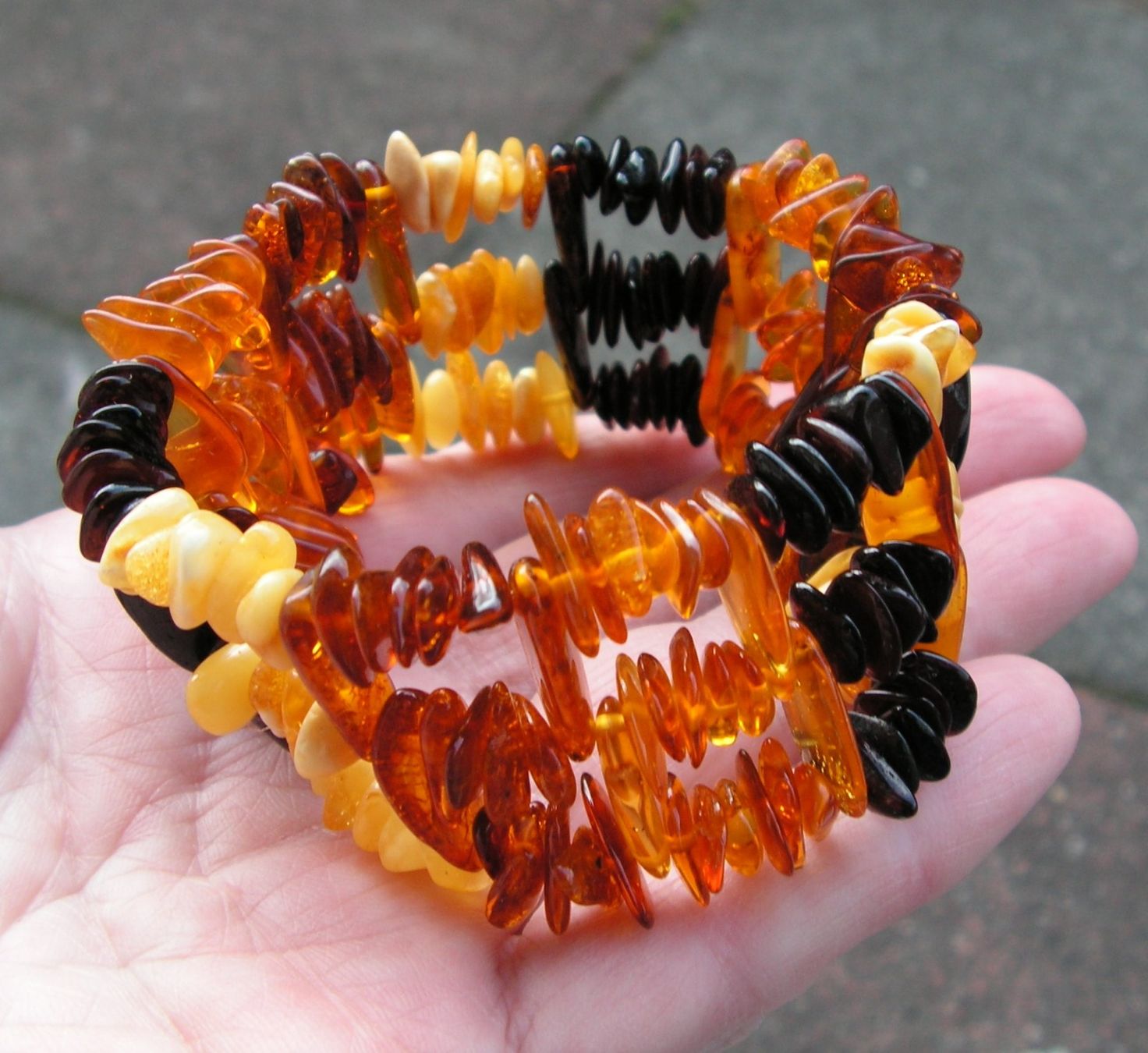 Armbänder & -reifen: ♥ ARMBAND / Baltischer Bernstein / MULTICOLOR / DREIREIHIG – Neu (gemäss Beschreibung) aus Derendingen von Editka 5