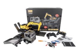 RC Zugmaschine mit Tieflader und Bagger - Top Zustand!