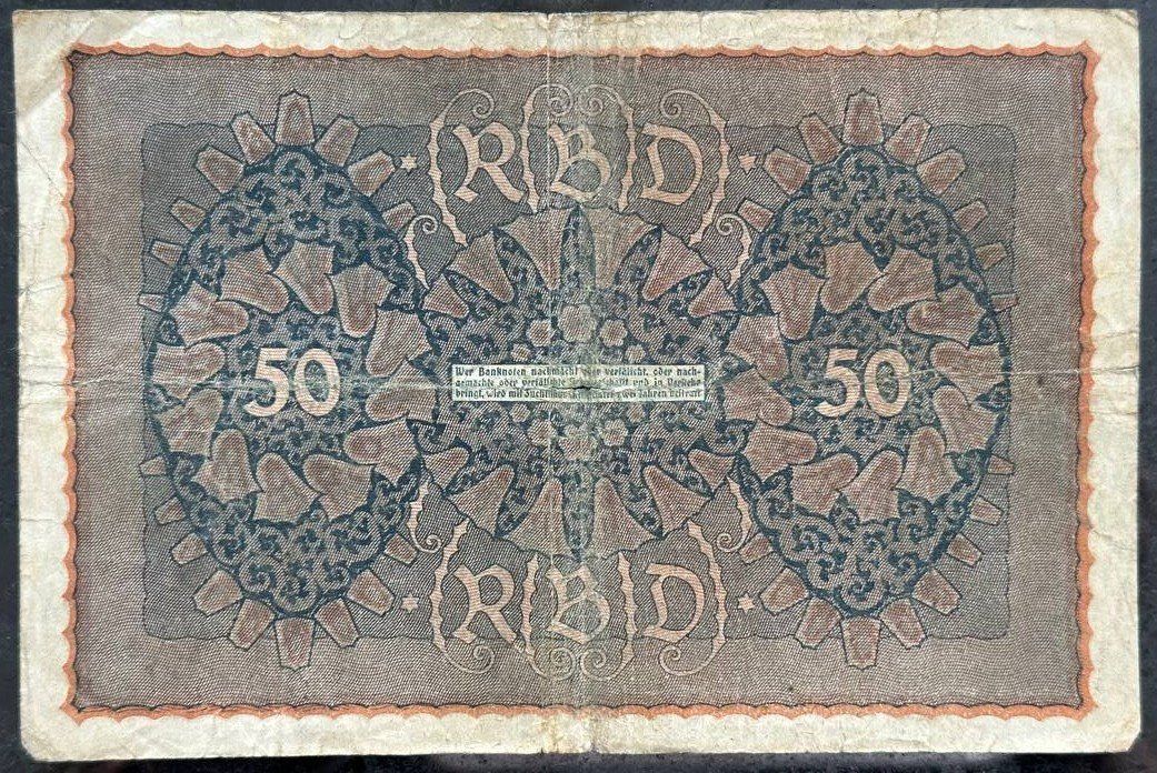 Banconote: Alte Reichsbanknote 50 Mark, 24. Juni 1919 – Usato da Beringen venduto da Mantafisch1 1