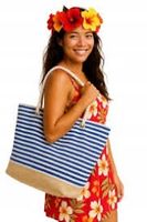 Strandtasche mit Streifen und Strickdesign (Fabrikneu)