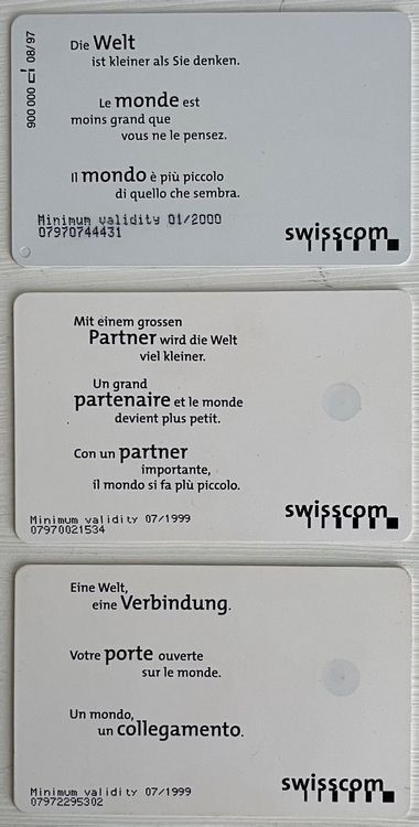 Swisscom Schede telefoniche: 3 serie Taxcard 1999 / 2000 / 2001 – Usato da Breganzona venduto da mas_tv72 4