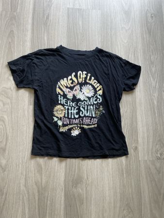T-Shirt Damen Schwarz Print Grösse S guter Zustand