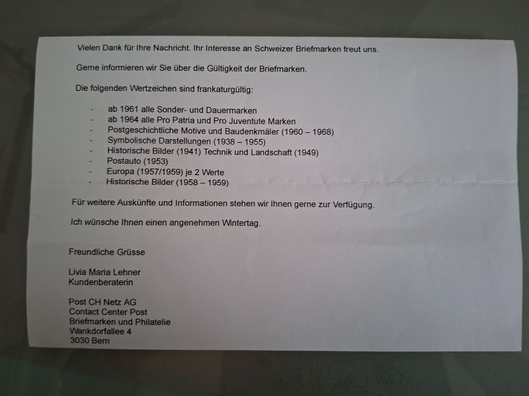 Tous les timbres: frankaturgültige Briefmarken – Neuf (Voir description) à Winterthur par Psidler8 1