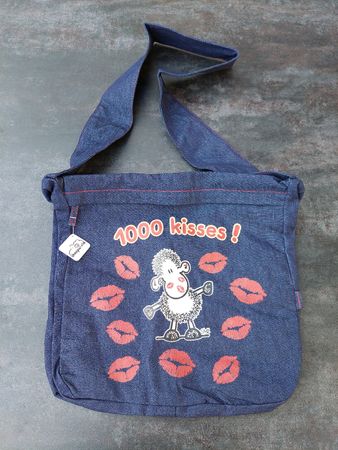 Coole Jeans-Umhängetasche "1000 kisses" von Sheepworld! Neu!