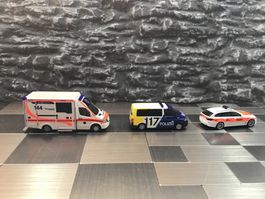 RIETZE/HERPA  1:87 H0 BMW 5er, VW T6.I, MB AMBULANCE