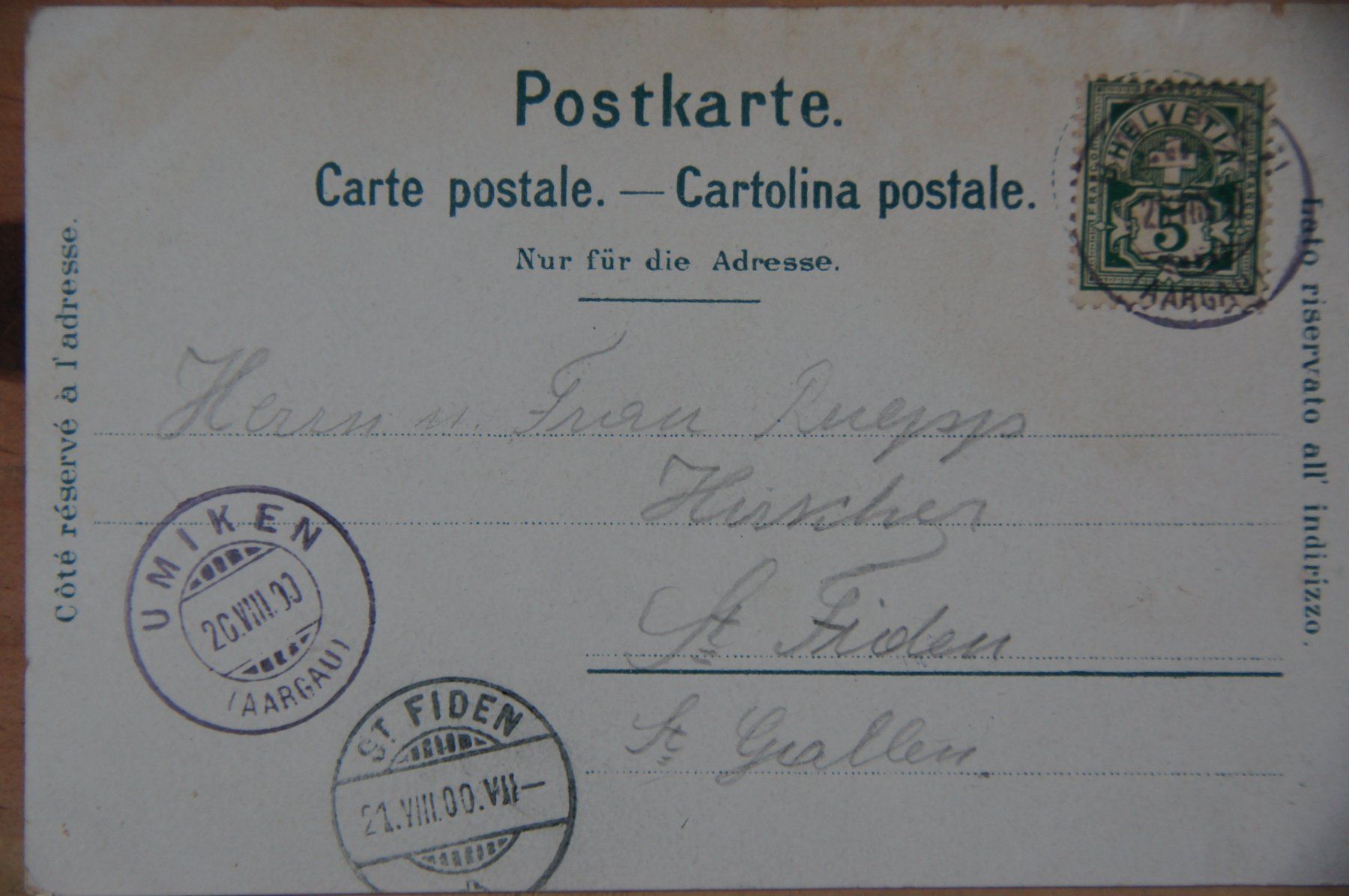Cartoline postali: Ansichtskarte Litho 1900 – Usato da Brugg AG venduto da He5200 1