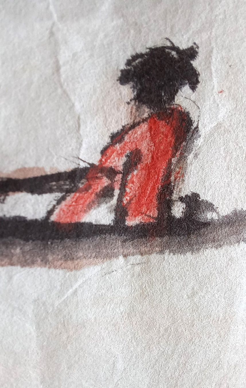 Gemälde: Alte chinesische Malerei, farbige Tinte/Reispapier – Gebraucht aus Bévilard von Orscha 5