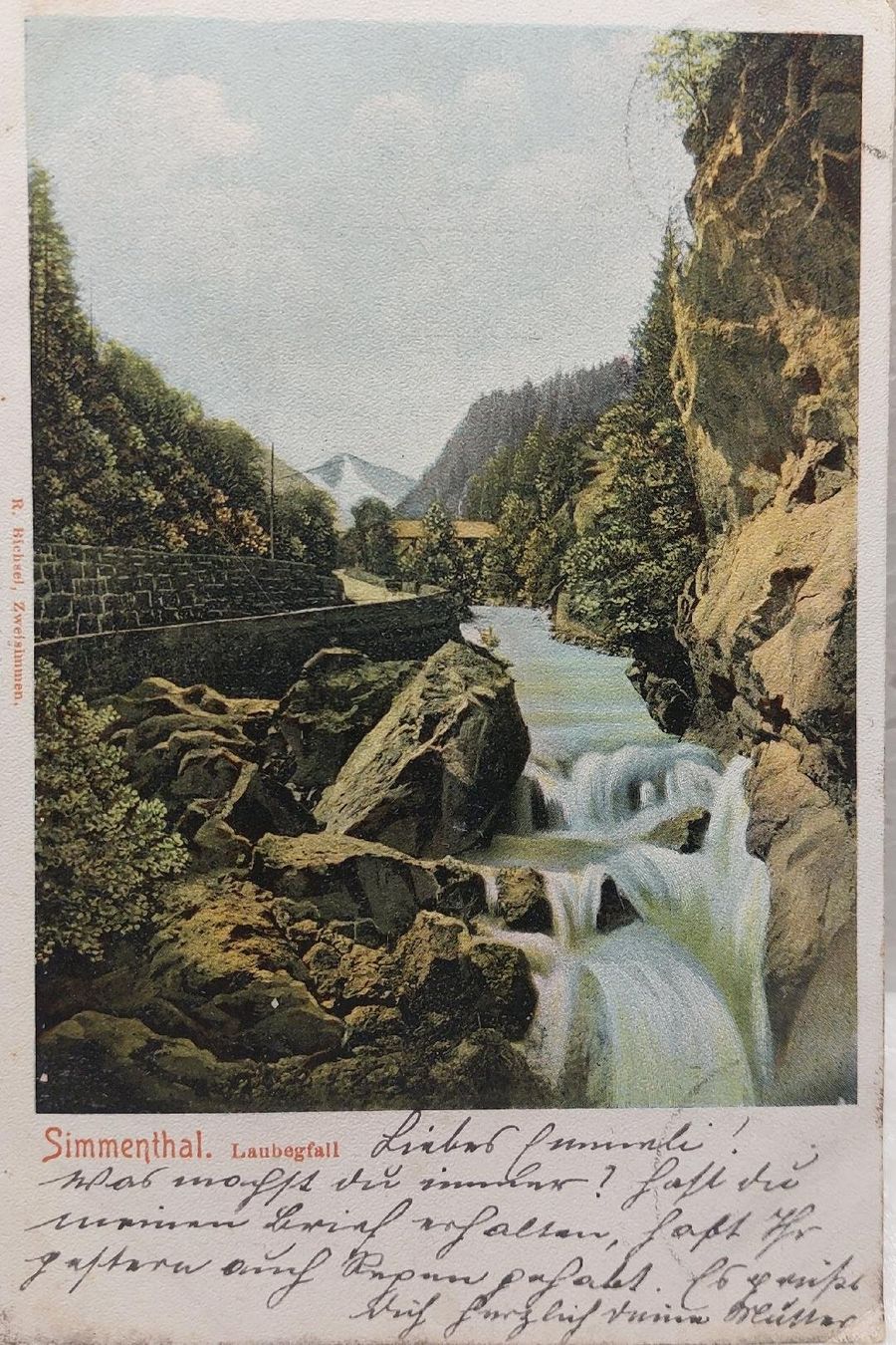 Cartoline postali: SIMMENTHAL - Laubegfall - 1902 – Usato da Delémont venduto da Domdom1