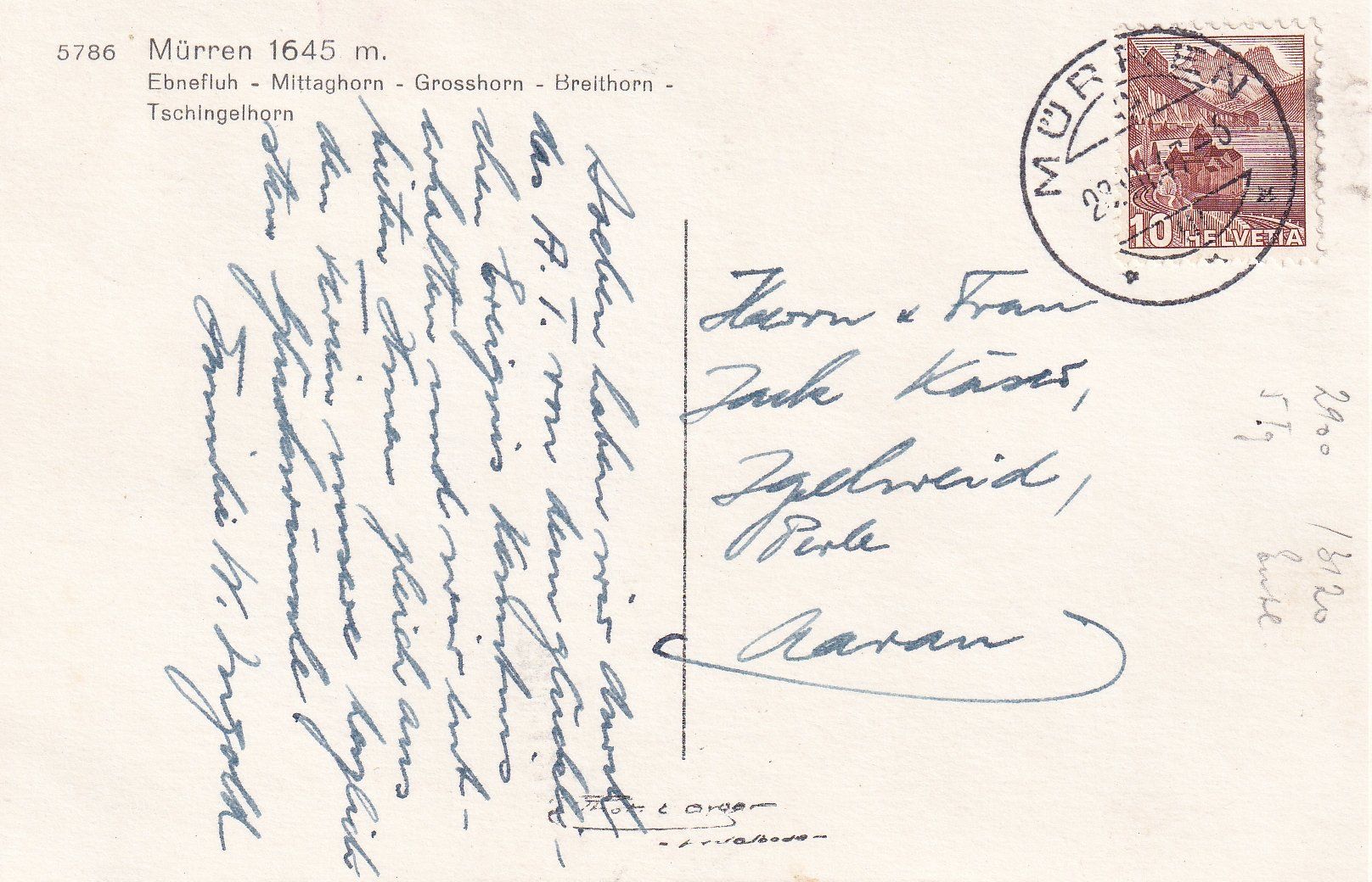 Cartoline postali: Mürren /bo – Usato da Hombrechtikon venduto da Rudolf07 1