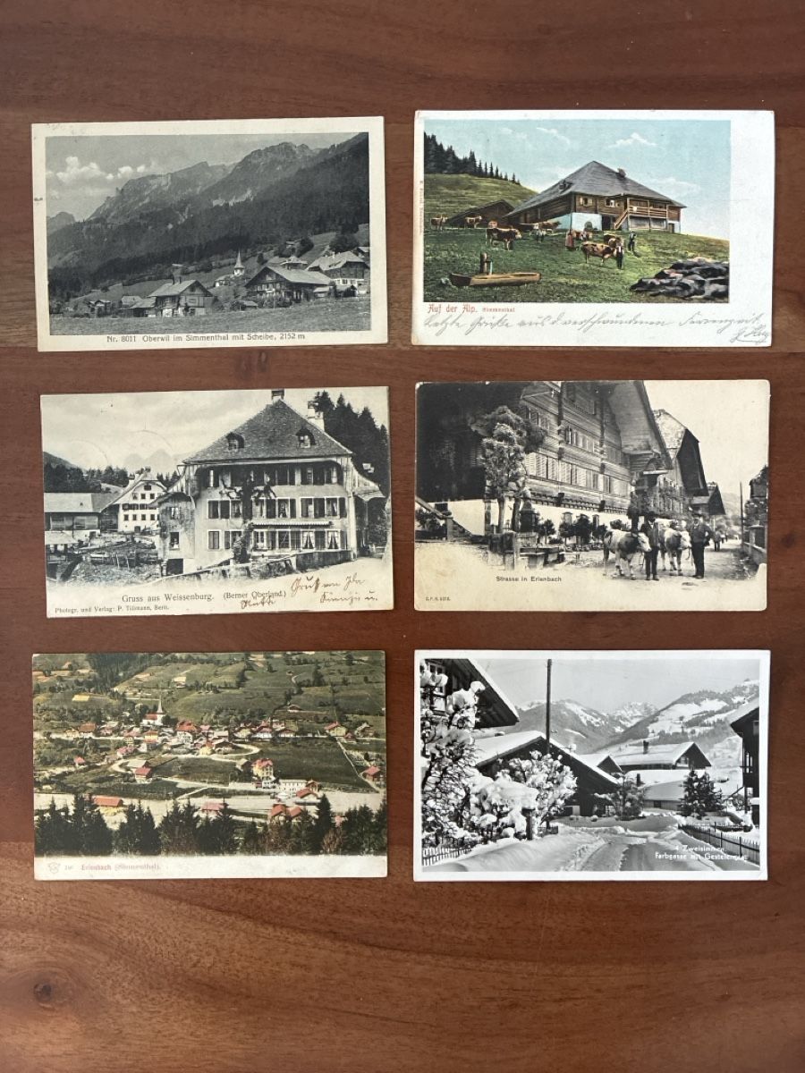 Ansichtskarten: 6 Ansichtskarten Schweiz vom Simmenthal BE – Gebraucht aus Oftringen von Cla.vD.74