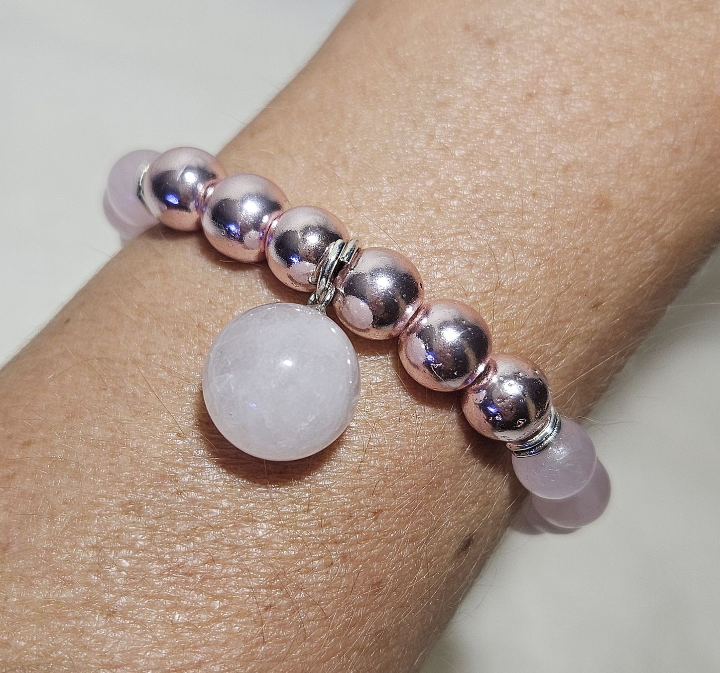 Bracciali & Braccialetti: Rosenquarz-Kugel Armk. - Spendenaktion – Nuovo (secondo la descrizione) da Unterkulm venduto da Nachtigall 1