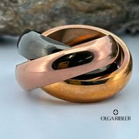 Edelstahl Wellen Ring 3color Grösse 62