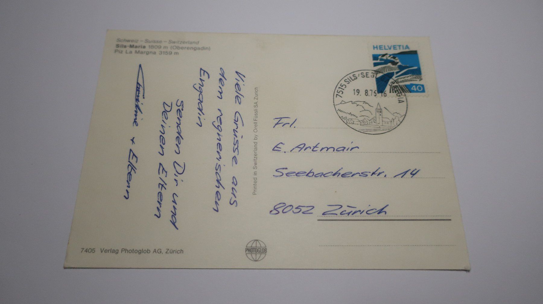 Ansichtskarten: Sils-Maria 1976 – Gebraucht aus Cormoret von Pascalll2001 2