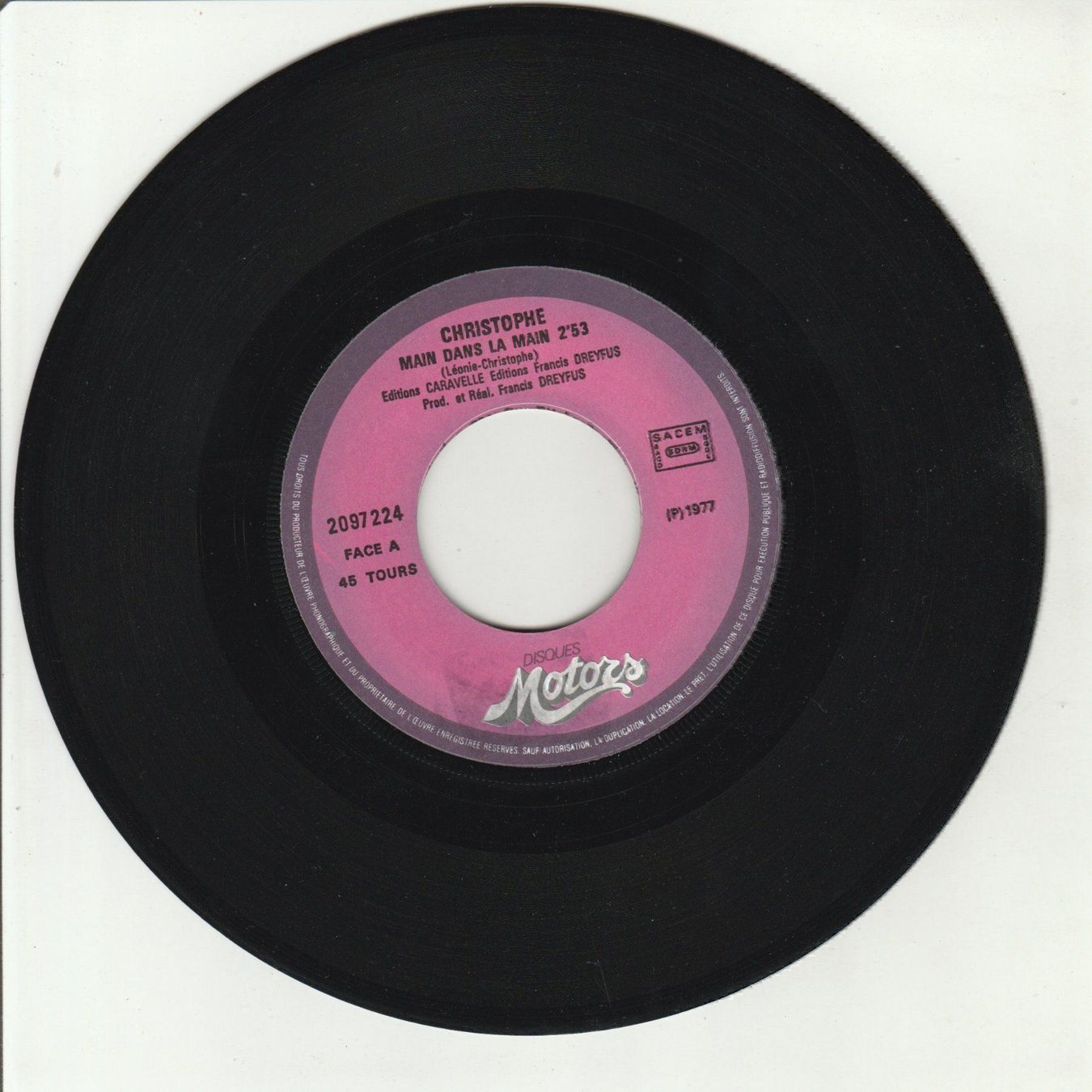 Dischi in vinile: Christophe - Main dans la main 7" Vinyl 1977 – Usato da Tübach venduto da JamesStone 2