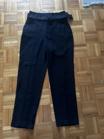 ZARA High Waist Paperbag Hose mit Gürtel Schwarz S