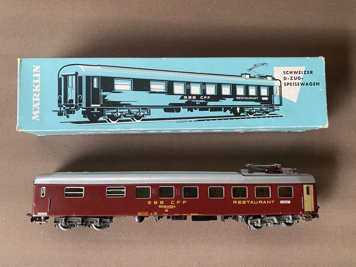 Märklin Modellini di ferrovie: Märklin SBB Speisewagen HO – Usato da Sursee venduto da lucialiani