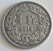 1 Fr. Muenze Helvetia 1912 guter Zustand
